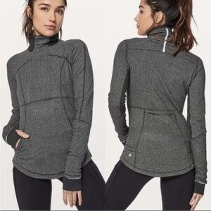 Lululemon Base Runner 1/2 Zip Pullover Heathered Herringbone